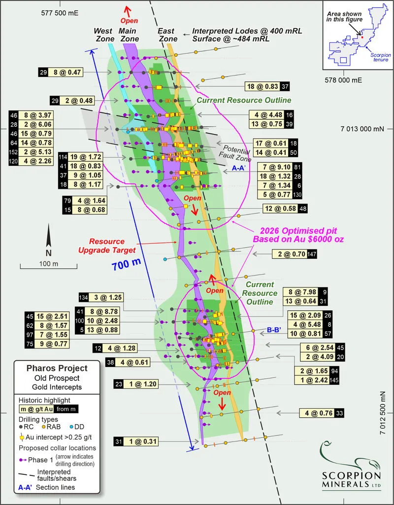 Old Prospect updated open pit optimisation and significant intercepts plan