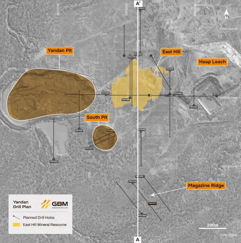 Yandan Stage 1 planned drill holes