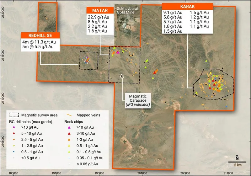 Target areas at Sukhaybarat South license area (Redhill SE, Matar and Karak)
