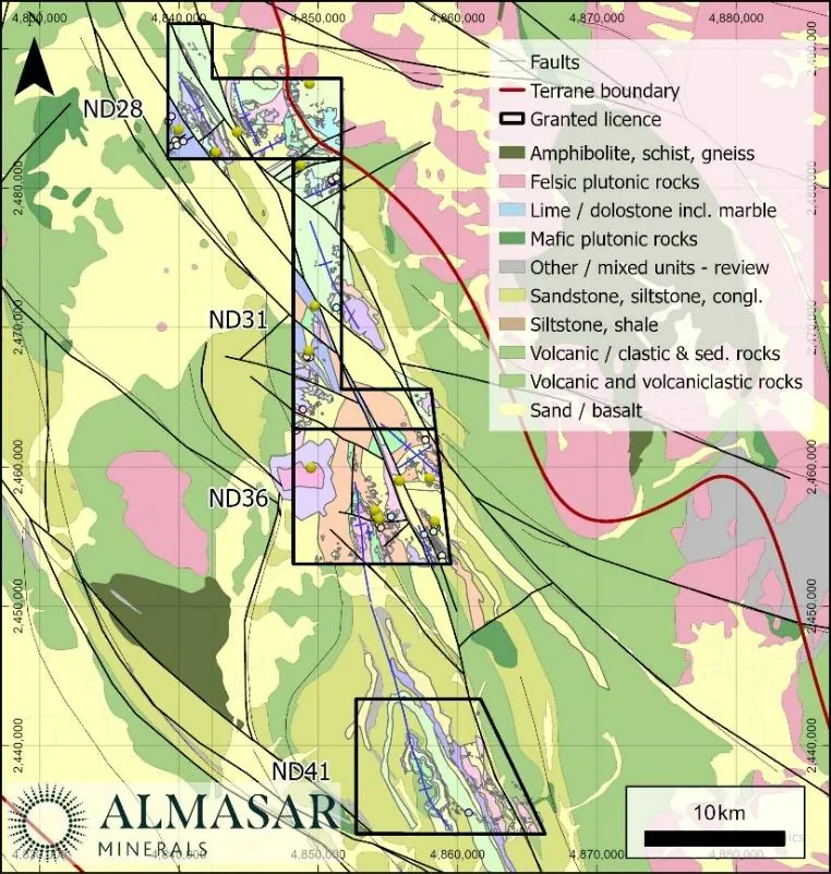 Figure 3 Permit scale mapping on (A) NS142 and (B) Southern Cluster (ND28,ND31, ND36) & ND41