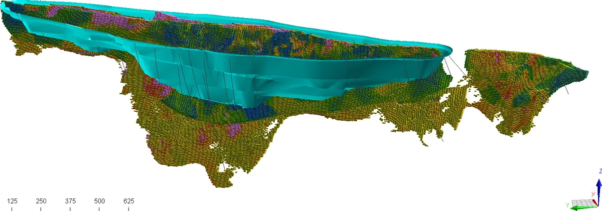 Horden Lake mine plan in relation to the 2026 MRE (looking east)