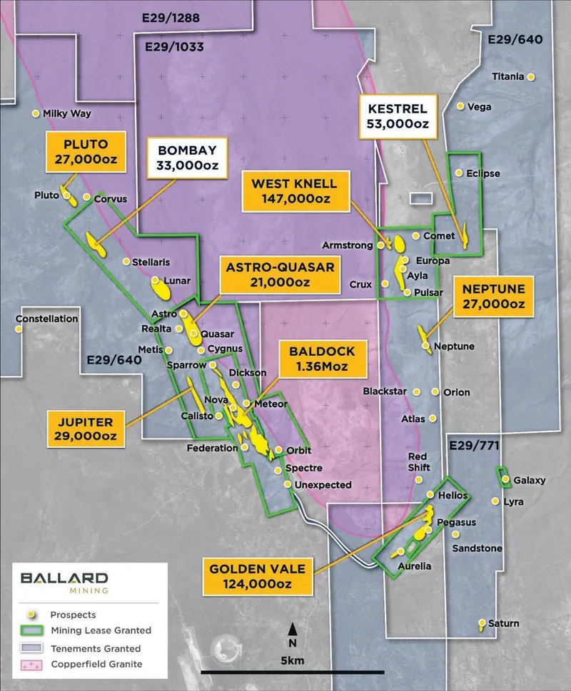 Mt Ida Project showing Baldock and regional gold resources