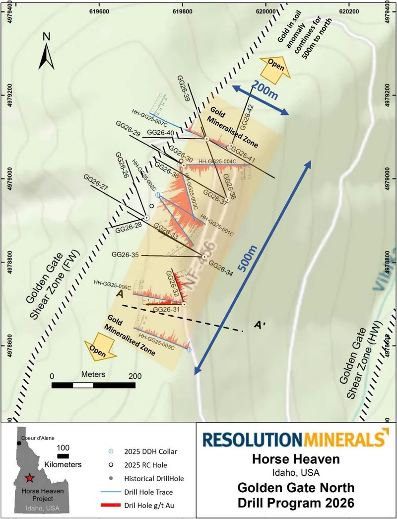 Map from Resolution Minerals Ltd’s announcement “Quarterly Activities and Cashflow Report 30 September 2026”