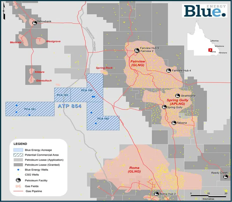 Surat Basin, Queensland: ATP 854 (Blue Energy 100% and Operator)