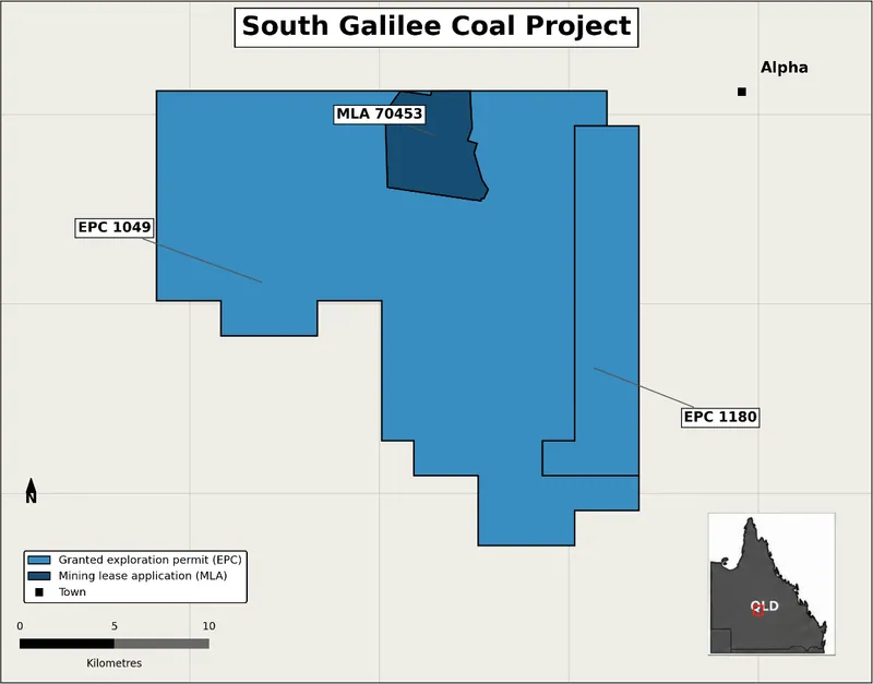 Map from White Energy Company Limited’s announcement “Quarterly Activities Report and Appendix 5B”