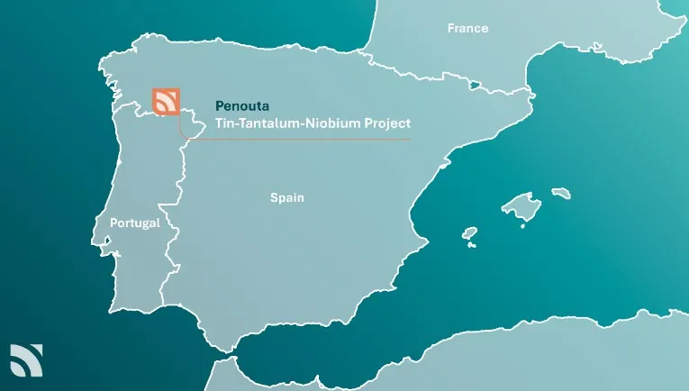 Location of the Penouta Tin-Tantalum-Niobium Mine