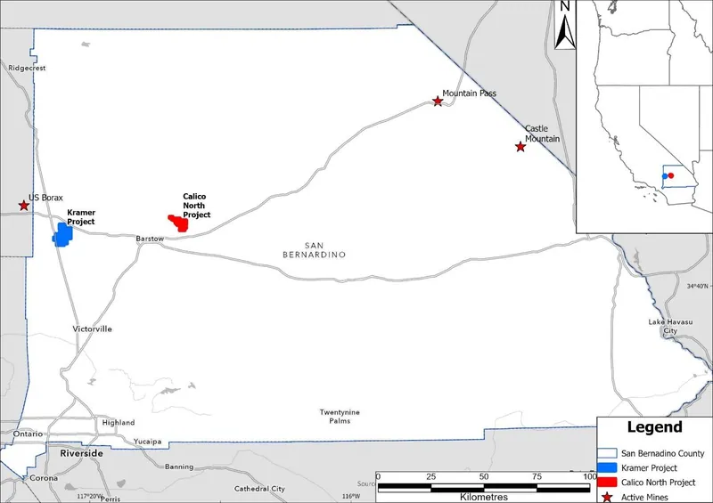 California and San Bernardino County Location Map