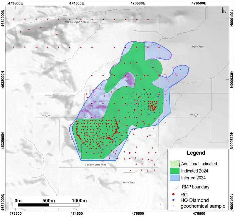 Resource Extent and Resource Classification Categories — Red Mountain (Odessa, 2025)