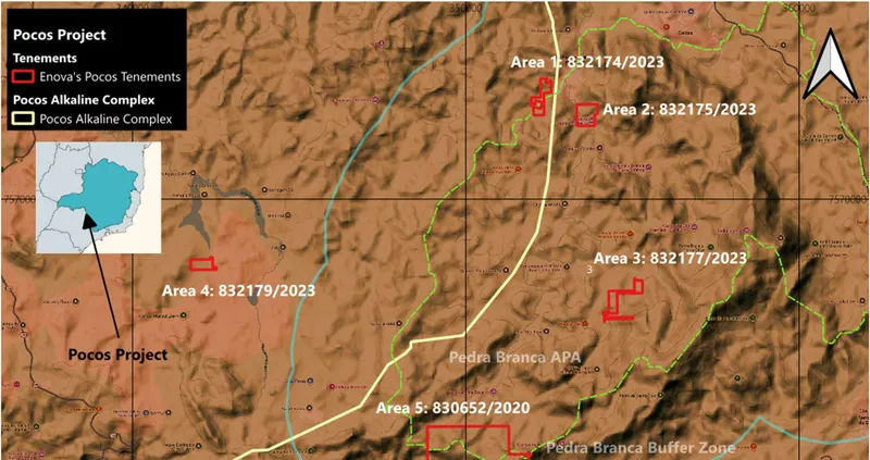 POCOS REE project tenements (100% ENV) Minas Gerais, Brazil (Table 11)