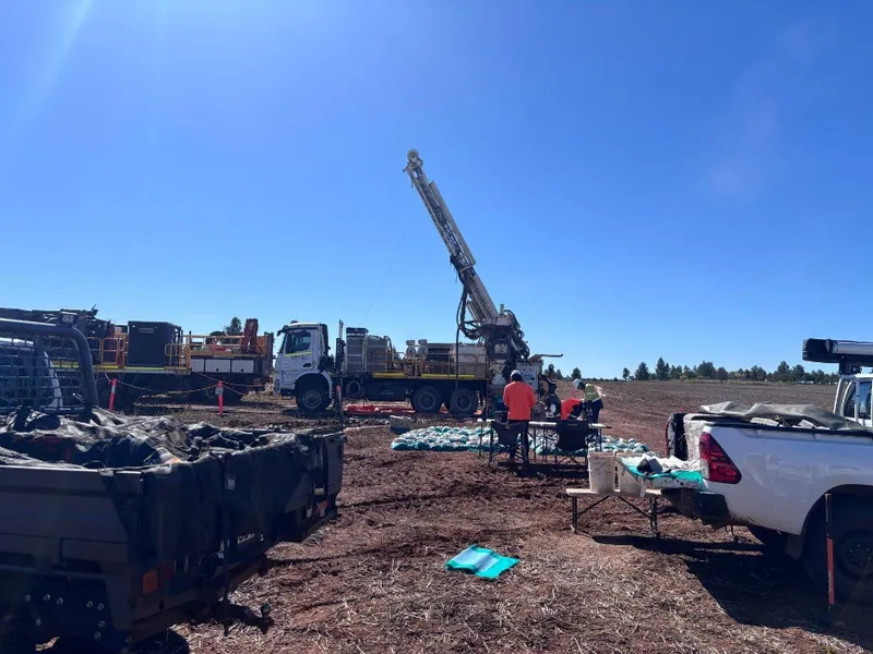 RC drill rig in operation