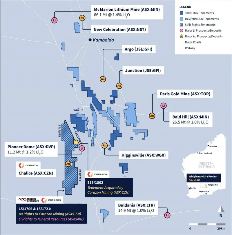 Plan of Dynamic’s Widgiemooltha Project tenure