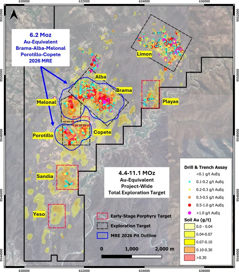 Bramaderos October 2026 Mineral Resource increased to 6.2Moz AuEq1,2