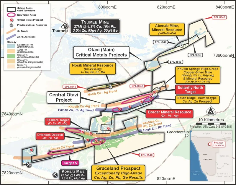 Map from Golden Deeps Limited’s announcement “Quarterly Activities/Appendix 5B Cash Flow Report”