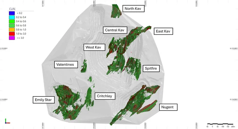 Plan view showing the location of the Kanmantoo Mineral Resource Estimate