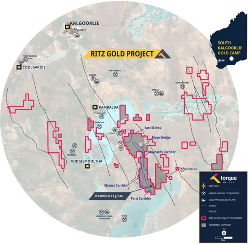 Ritz Gold Project location map
