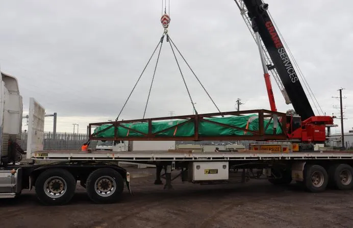 Photos of Filter Press components being loaded at port of origin