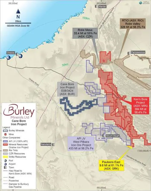 Cane Bore Iron Ore Project location plan, Pilbara, Western Australia