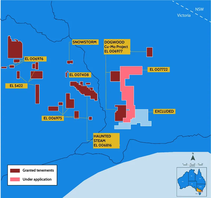 Project location map showing the Snowstorm Project and the assets of the Eastern Victorian Goldﬁelds Project, which PXR has an Option to Acquire from First Au…