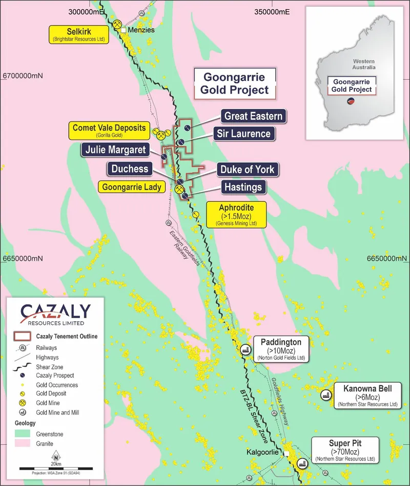Goongarrie Gold Project (CAZ 51%) (earn-in up to 80%)