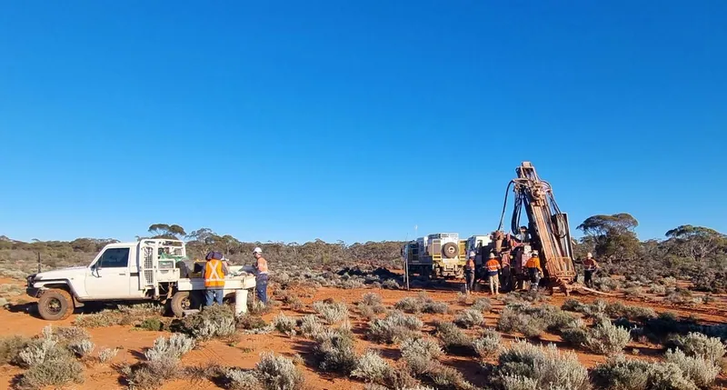 Aircore drilling at the Hastings gold prospect, July 2026
