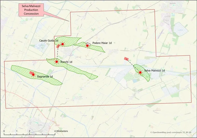 Map of Selva Malvezzi Production Concession fields