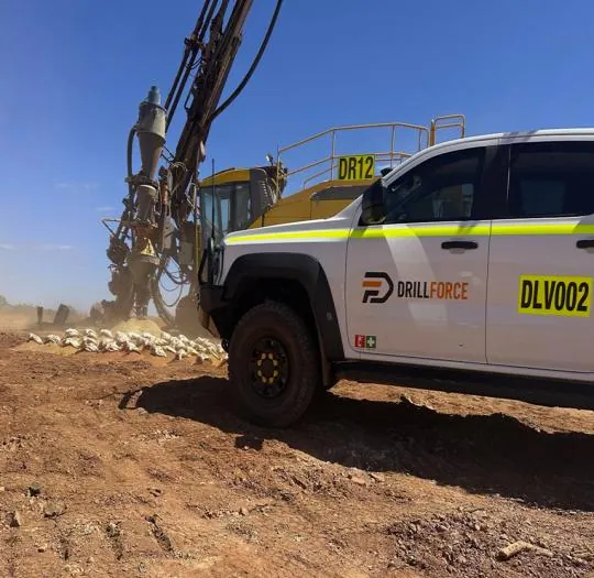 Drillforce LV arrival at Brightstar operations Fig 2. Grade Control operation at Lord Byron