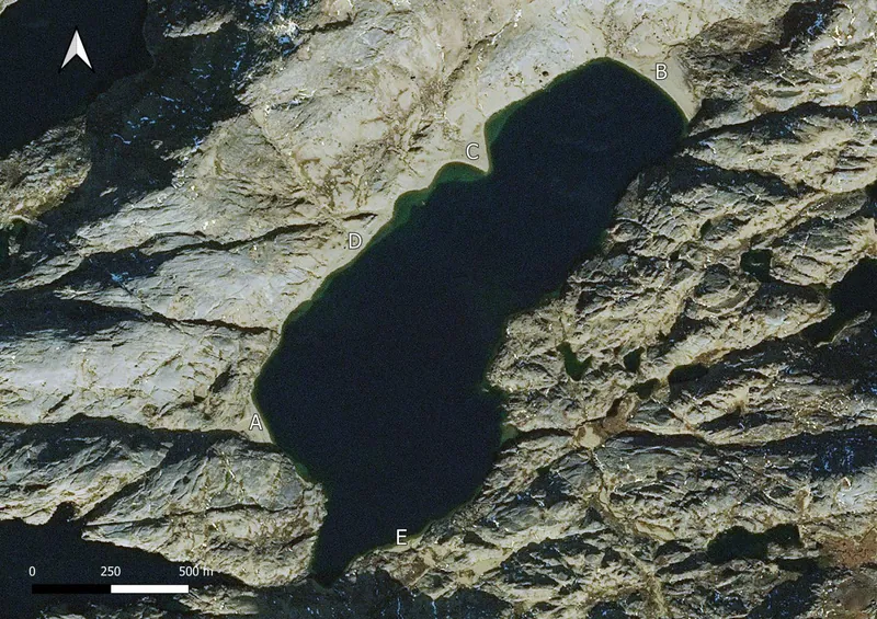 Location map of Blue Lagoon showing GPR survey areas