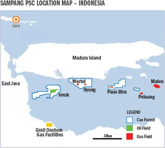 Map from Cue Energy Resources Limited’s announcement “Quarterly Activities Report”