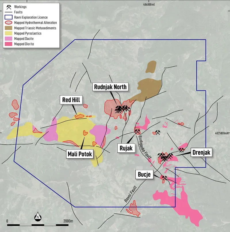 Major prospects at the Ravni project