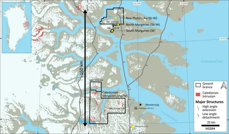 GreenX’s Eleonore North Project now comprises a portfolio of four exploration licences in East Greenland