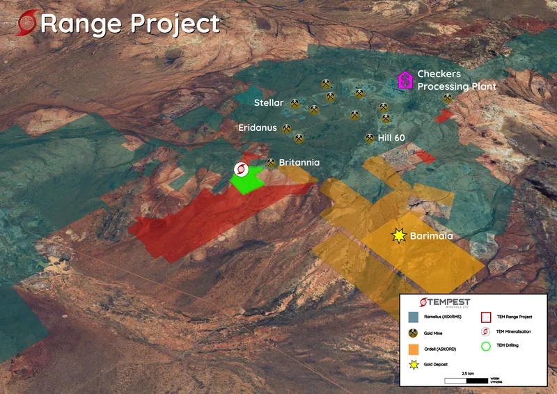 Located in the heart of the Mount Magnet mineral ﬁeld and 5km along strike from the proliﬁc +6Moz Mount Magnet Operations, the Range Project consists of 17 ten…