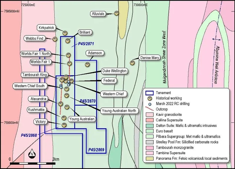 Tambourah Gold Project prospect plan