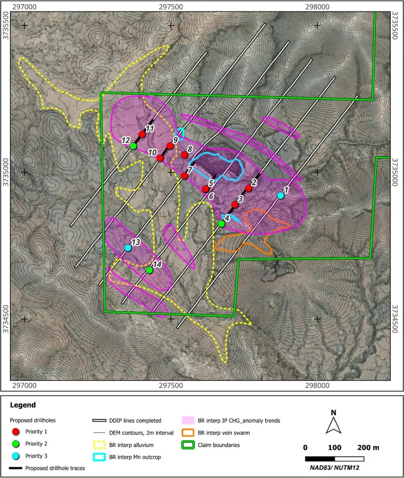 Black Rock Manganese Mine Prospect – Geophysical IP Survey Data Interpretation