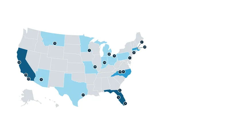 Study Sites across the US, ~8% of US CEC (1)