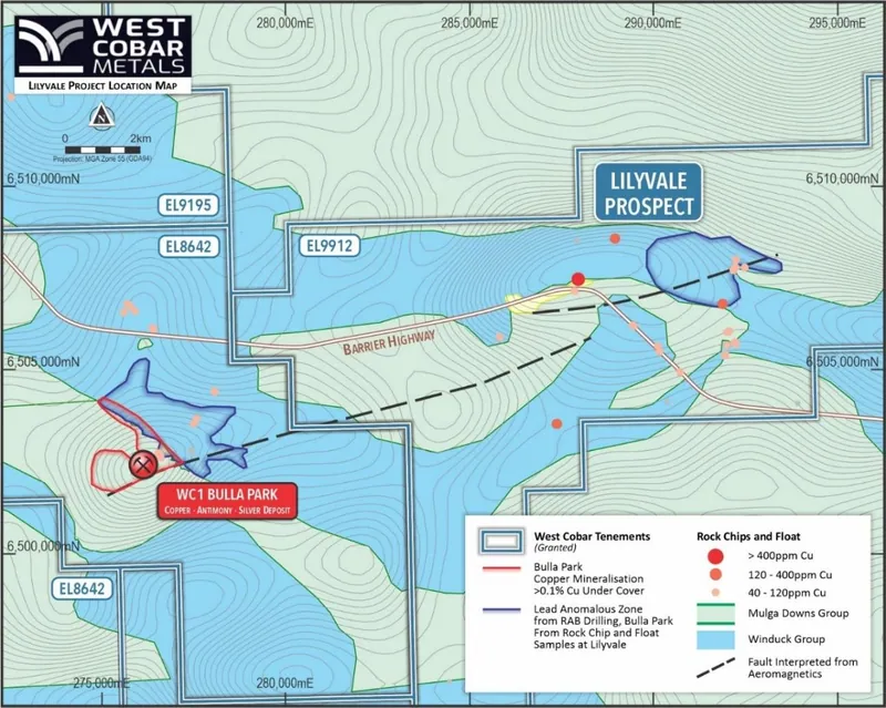 Lilyvale gravity contours, historical geochemistry and proximity to Bulla Park