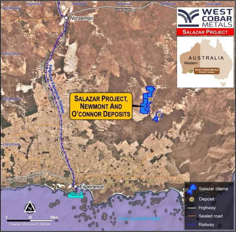 Location of the Salazar Critical Minerals Project