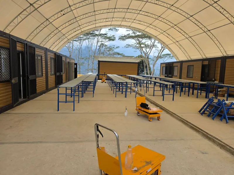 The new core shed under construction, with core roller racks being installed. Soft handover is targeted for 1 November 2026.