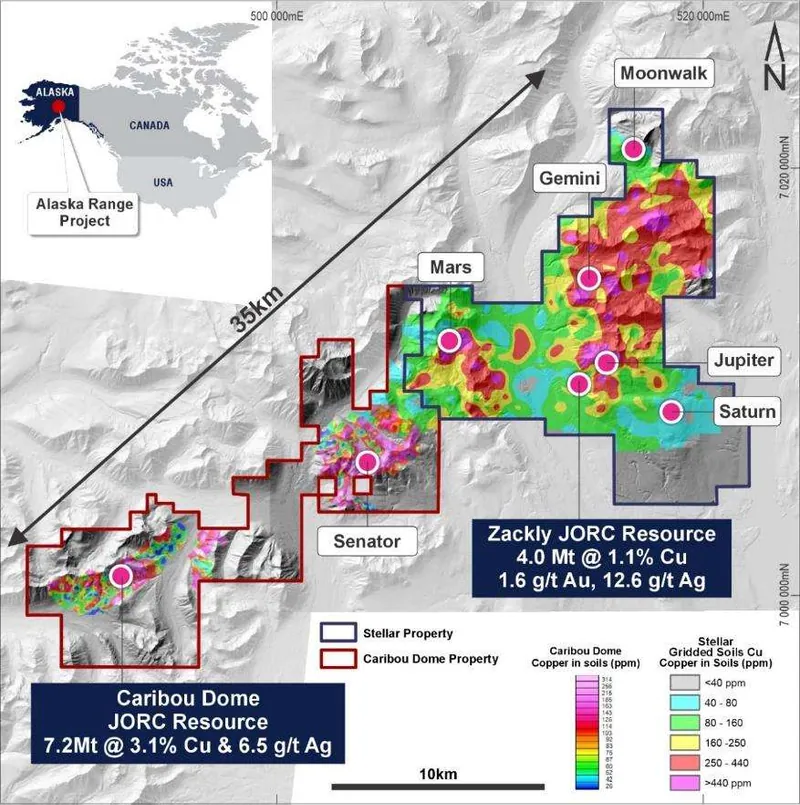 Location Map showing Caribou Dome within the Alaska Range Project