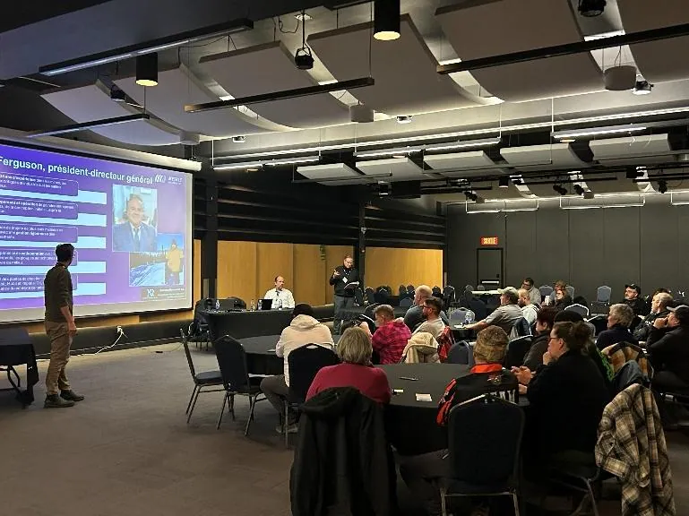 Presenting at Community engagement event in Fermont, Quebec