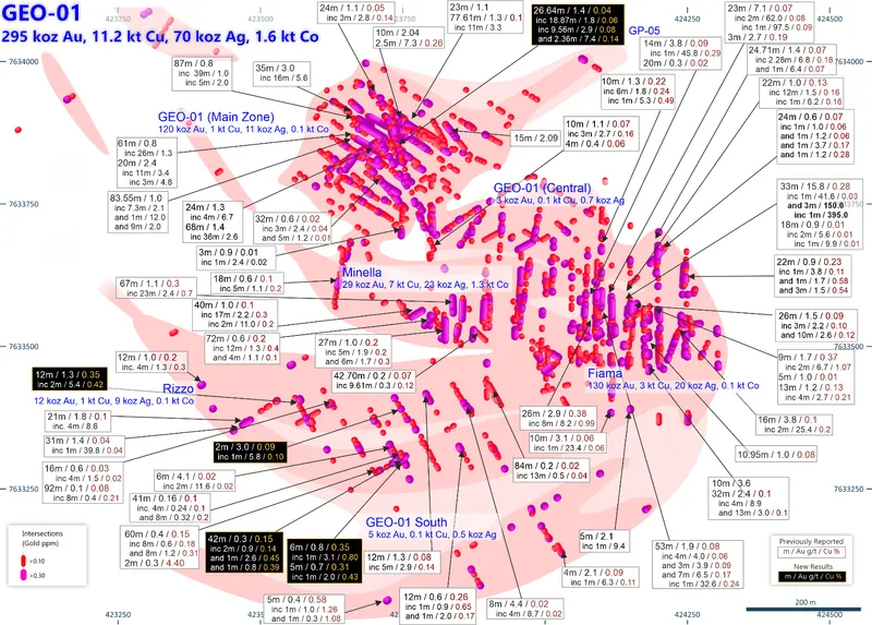 Map from Antipa Minerals Limited’s announcement “Thick High-Grade Gold intercepts returned at Minyari Deposit”